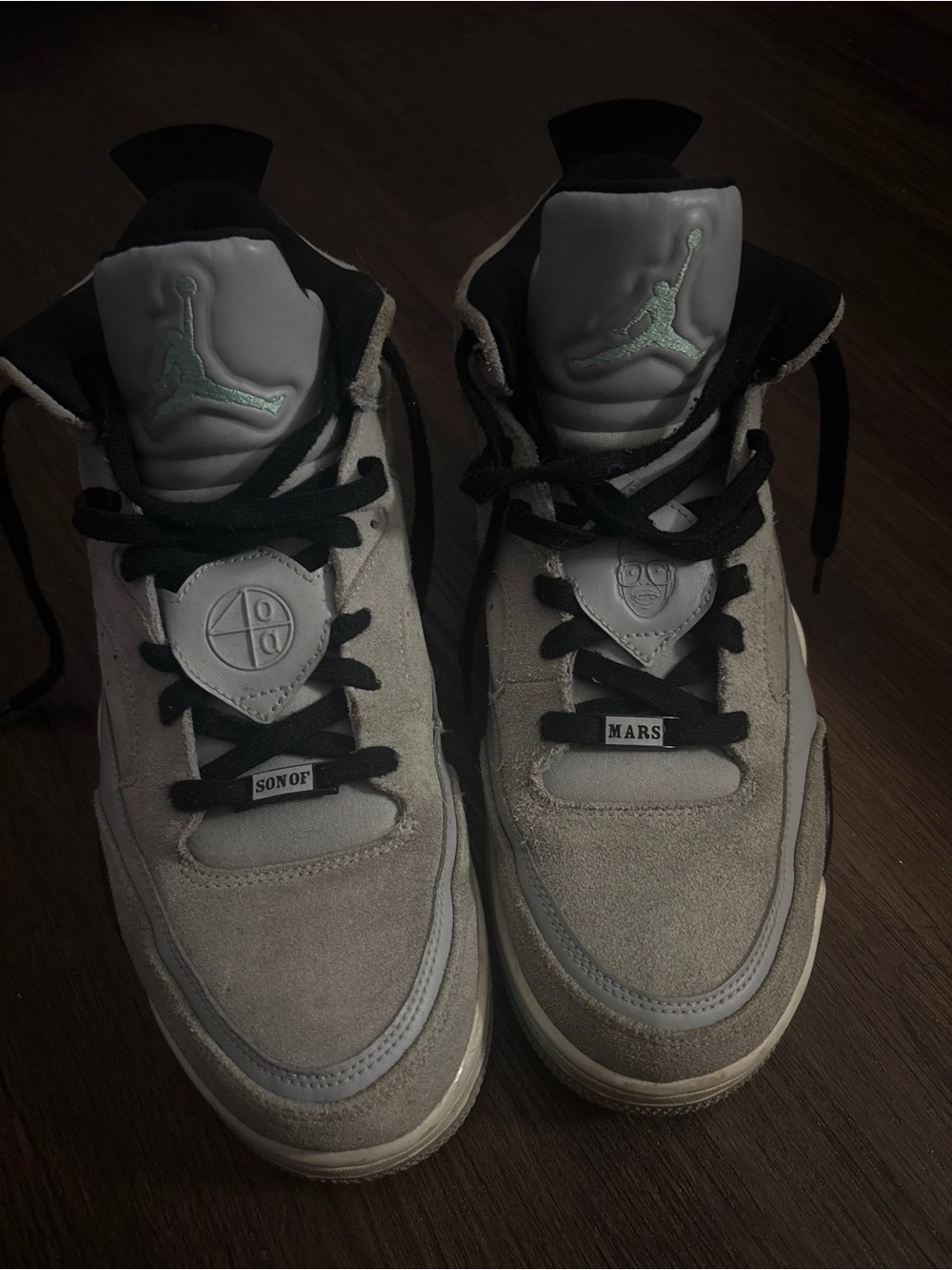 Jordan Son of Mars Suede & Leather High-Top Sneakers - Light Gray & Black